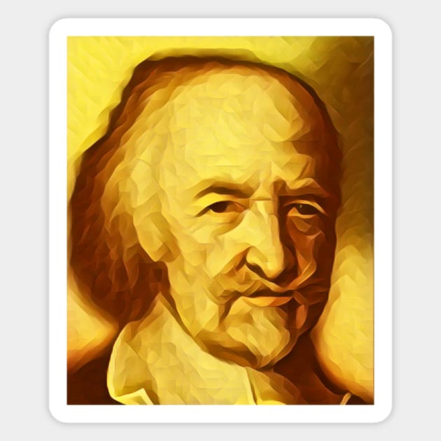 Thomas Hobbes Golden Portrait | Thomas Hobbes Artwork 8 Magnet by JustLit